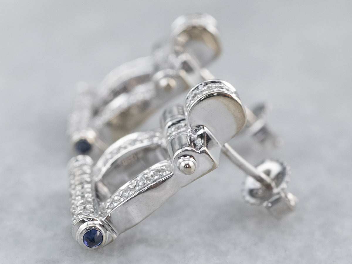 Pendientes colgantes de oro blanco de 18 quilates con diamantes