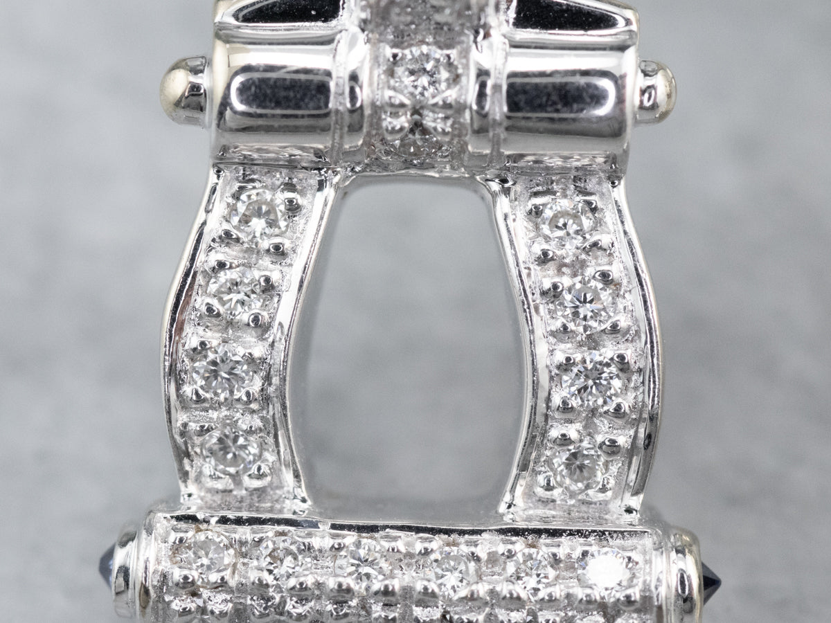 Pendientes colgantes de oro blanco de 18 quilates con diamantes