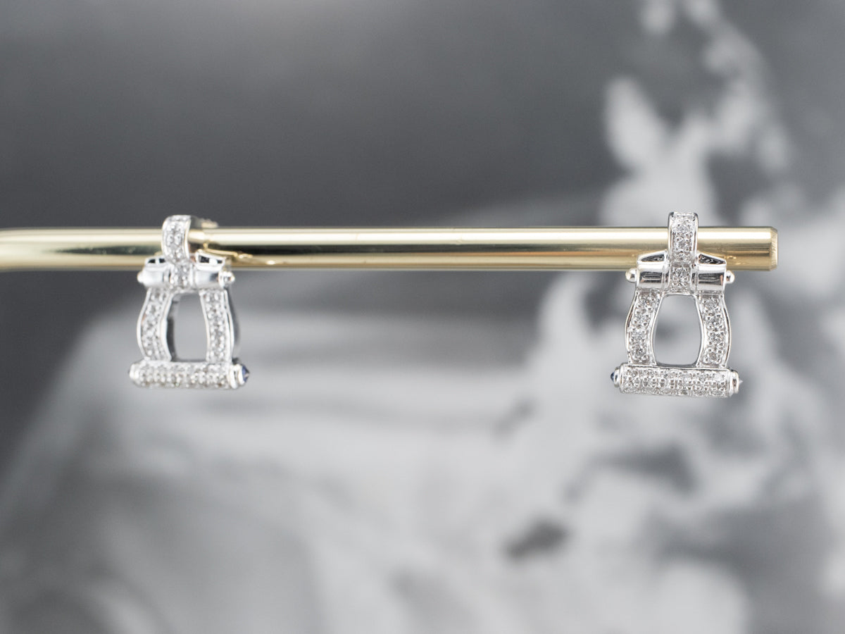 Pendientes colgantes de oro blanco de 18 quilates con diamantes