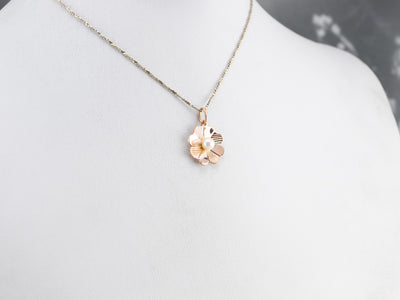 Pearl Four Leaf Clover Rose Gold Pendant