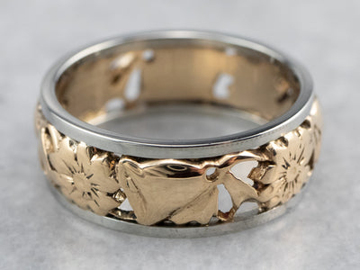 Two Tone Gold Floral Band