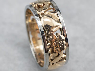 Two Tone Gold Floral Band