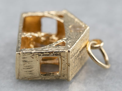 Vintage Gold Manger Charm Pendant