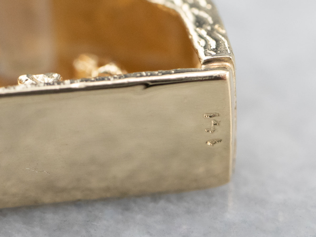 Vintage Gold Manger Charm Pendant