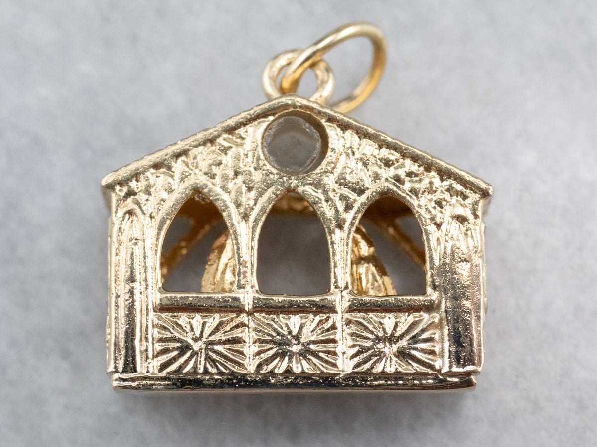 Vintage Gold Manger Charm Pendant