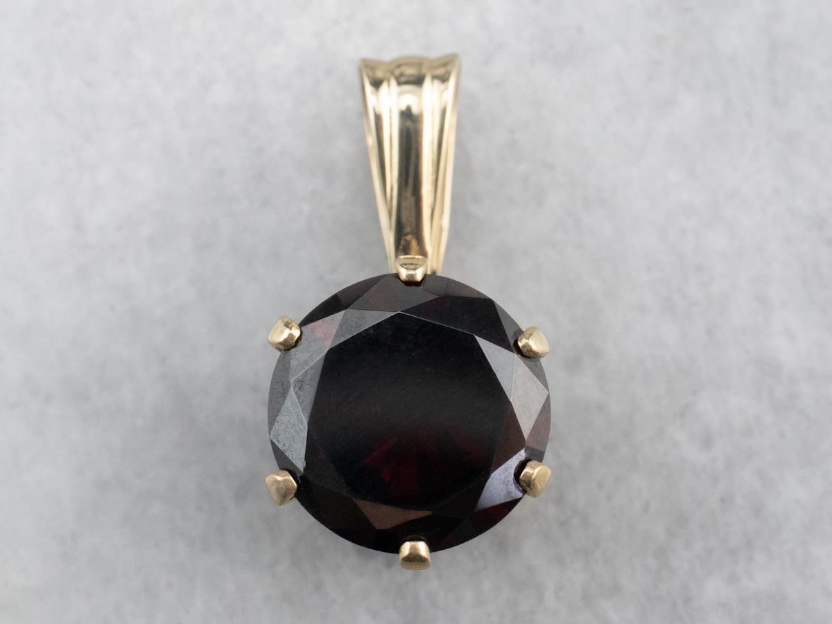 Colgante Solitario Granate Oro Amarillo