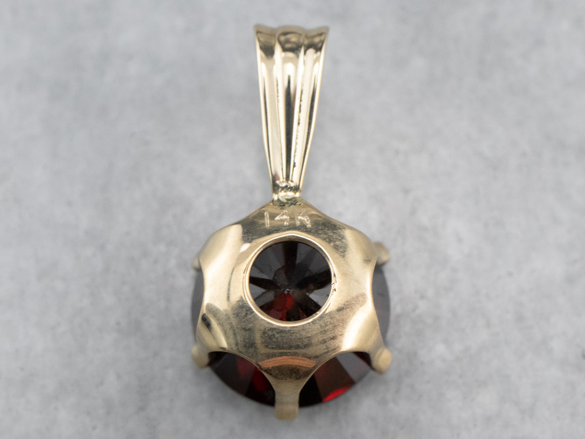 Colgante Solitario Granate Oro Amarillo