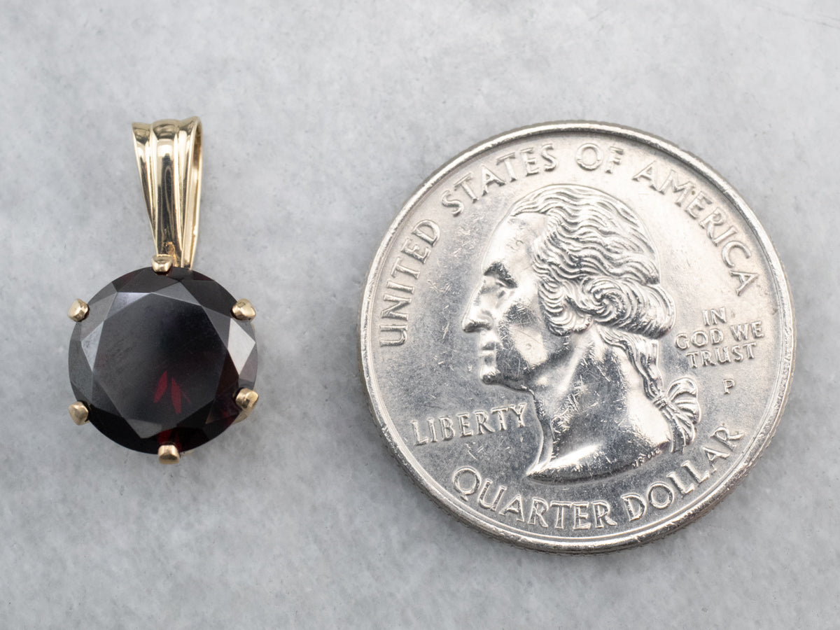 Colgante Solitario Granate Oro Amarillo