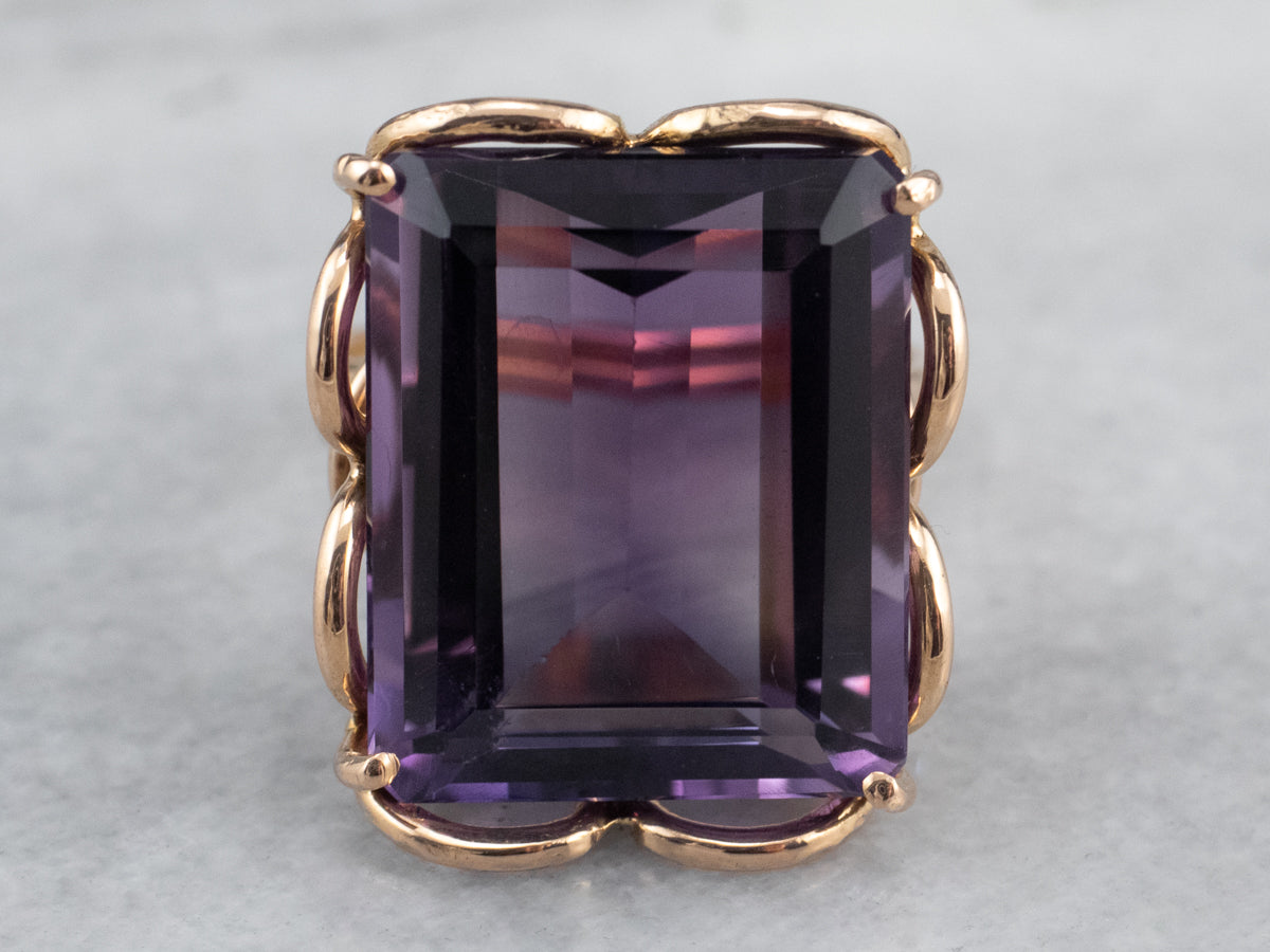 Rose Gold Amethyst Statement Ring