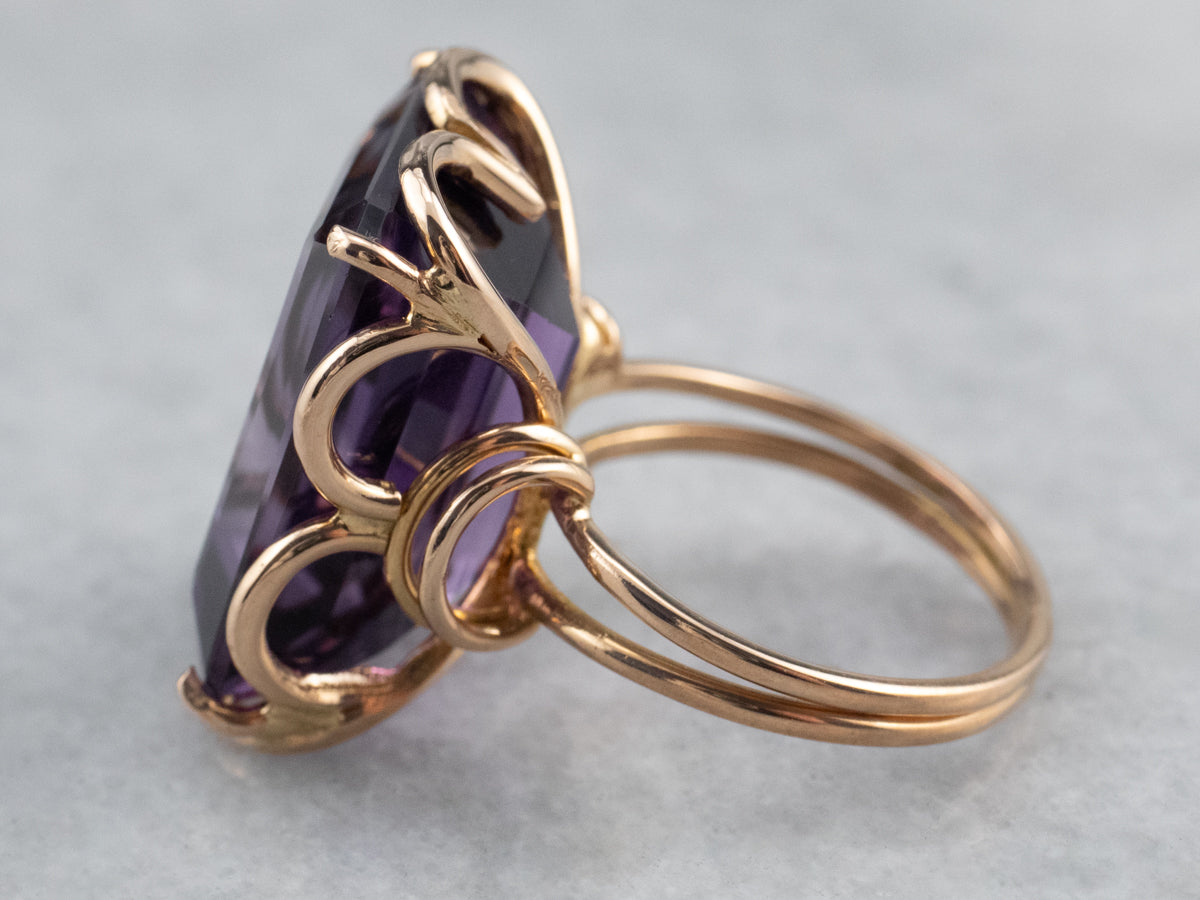 Rose Gold Amethyst Statement Ring