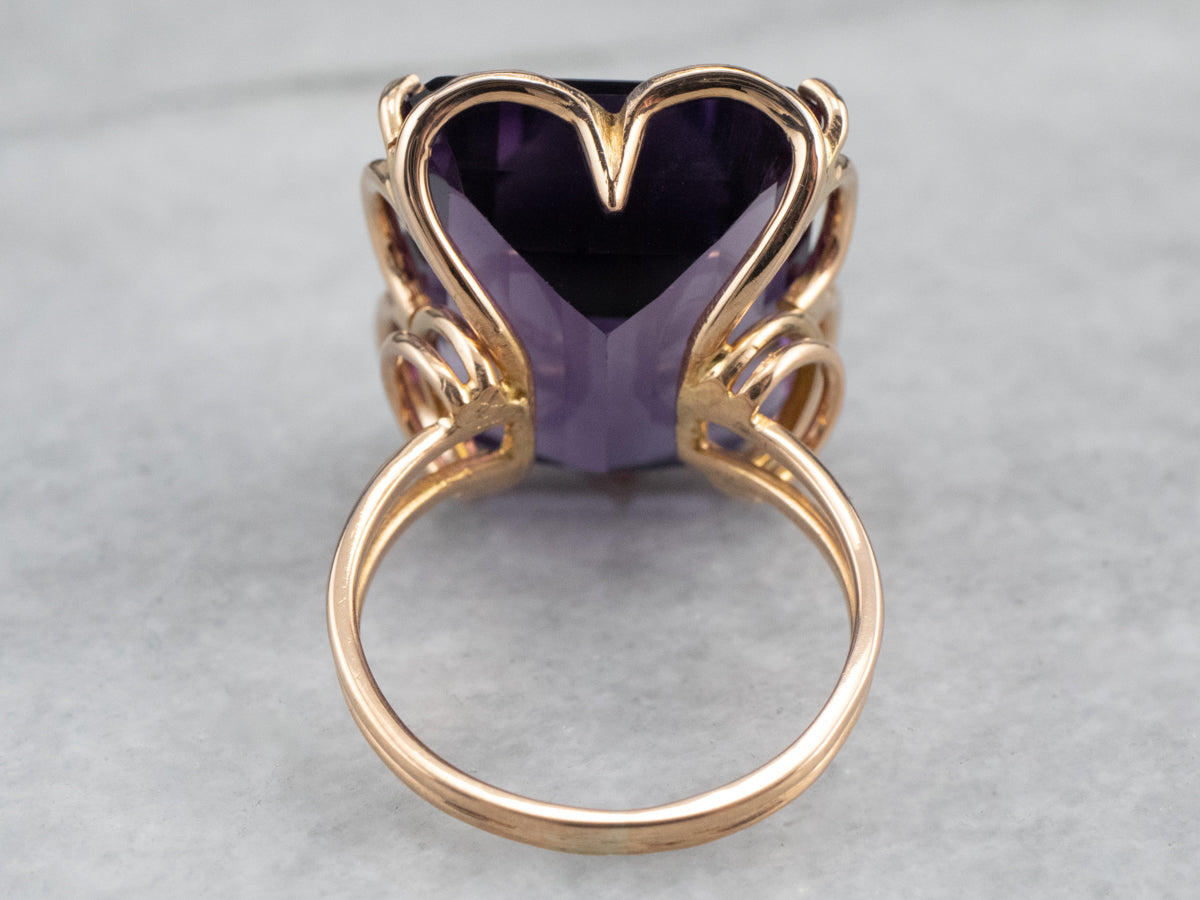 Rose Gold Amethyst Statement Ring