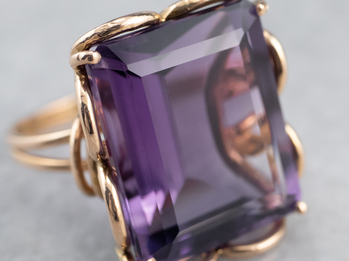 Rose Gold Amethyst Statement Ring
