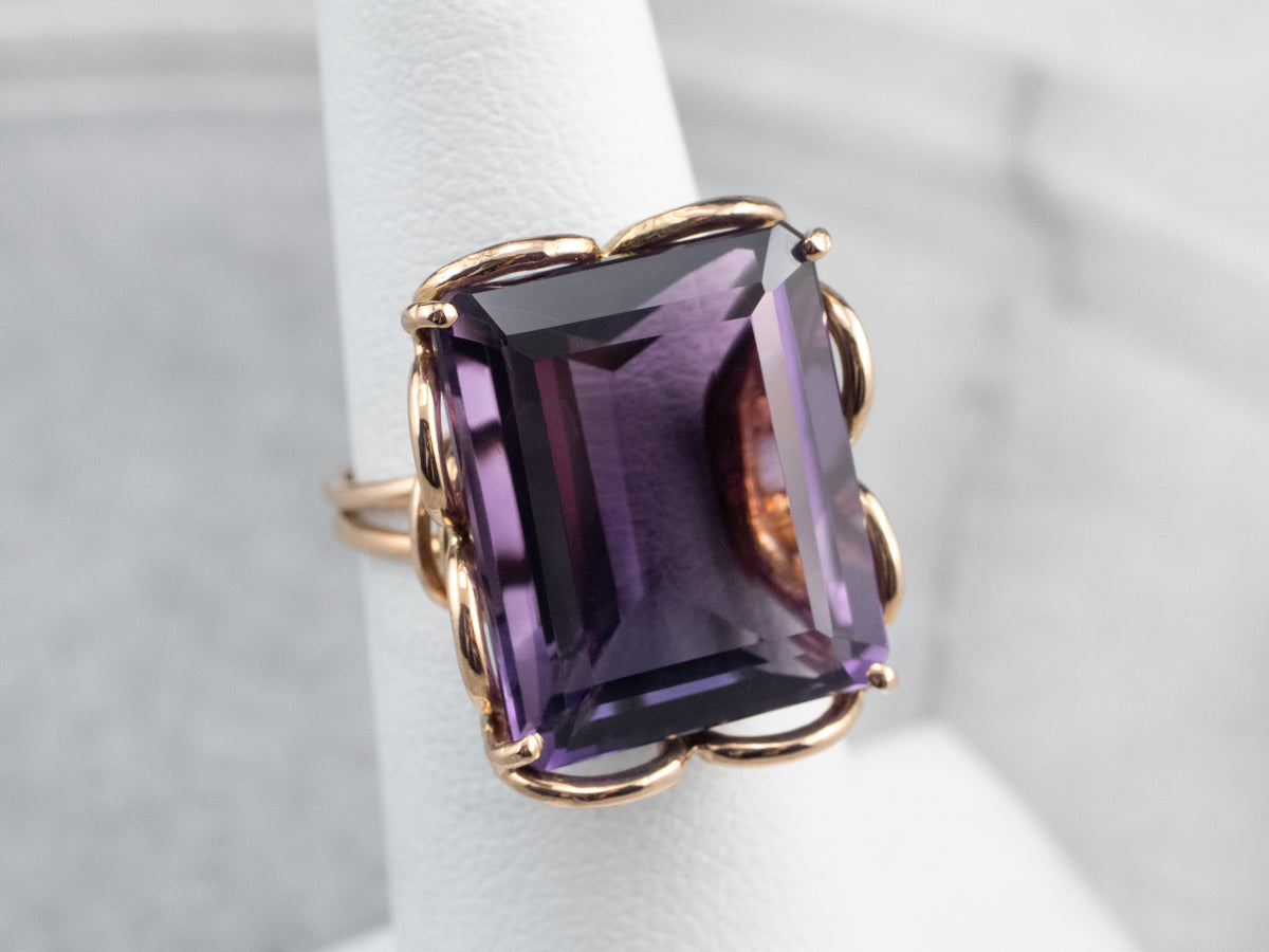 Rose Gold Amethyst Statement Ring