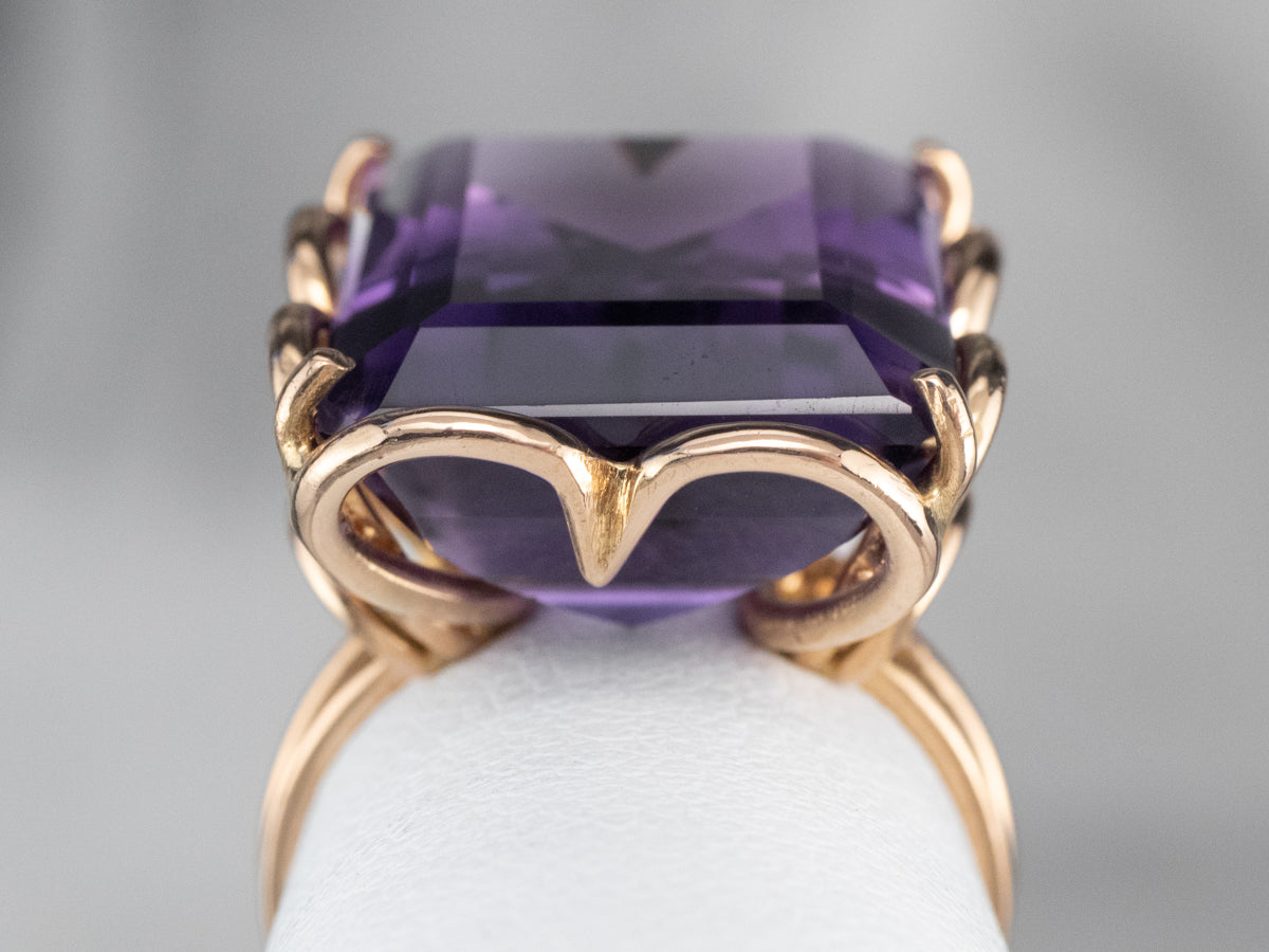 Rose Gold Amethyst Statement Ring