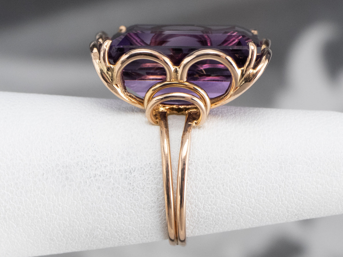 Rose Gold Amethyst Statement Ring