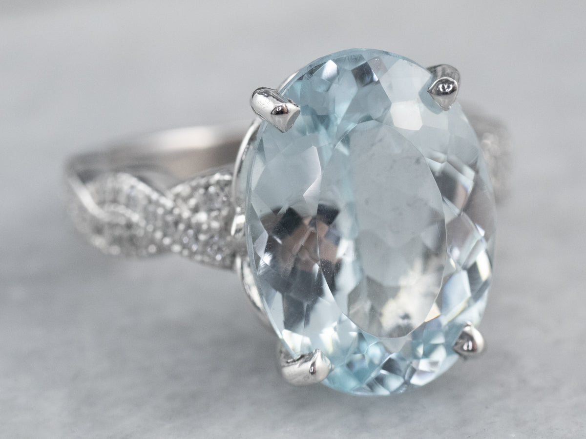 Blue topaz online platinum ring