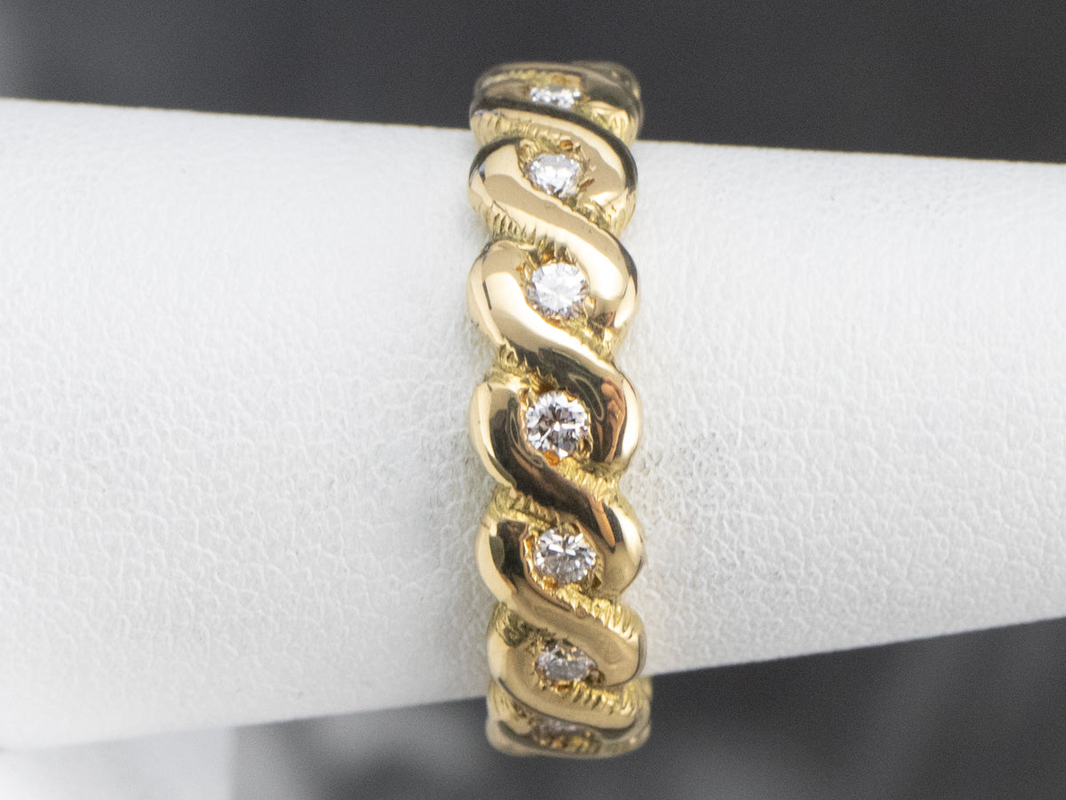 Twisting Diamond Eternity Band