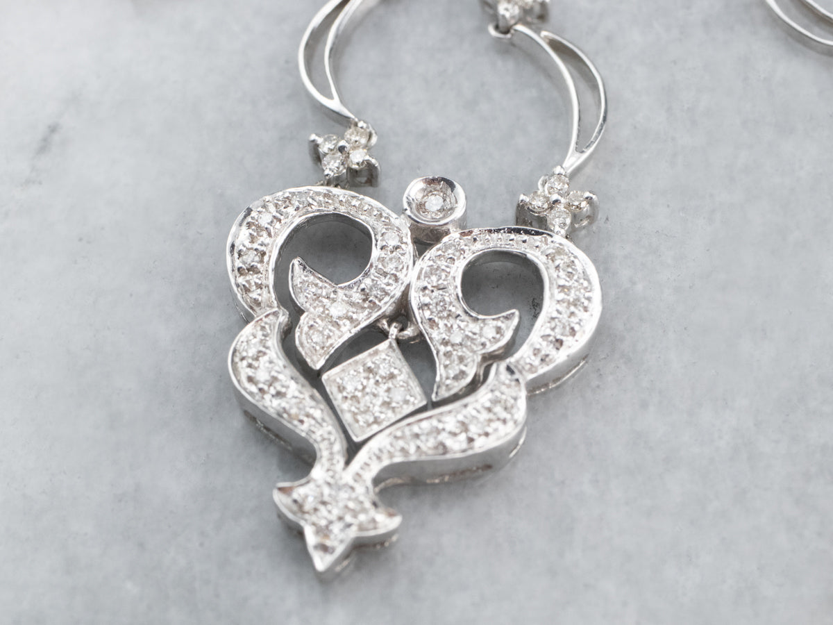 18K White Gold Modern Diamond Necklace