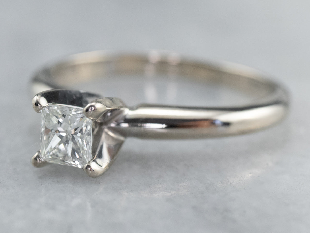 White Gold Princess Cut Diamond Engagement Ring