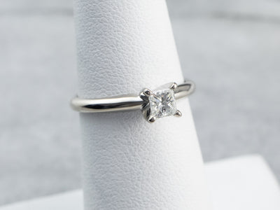 White Gold Princess Cut Diamond Engagement Ring