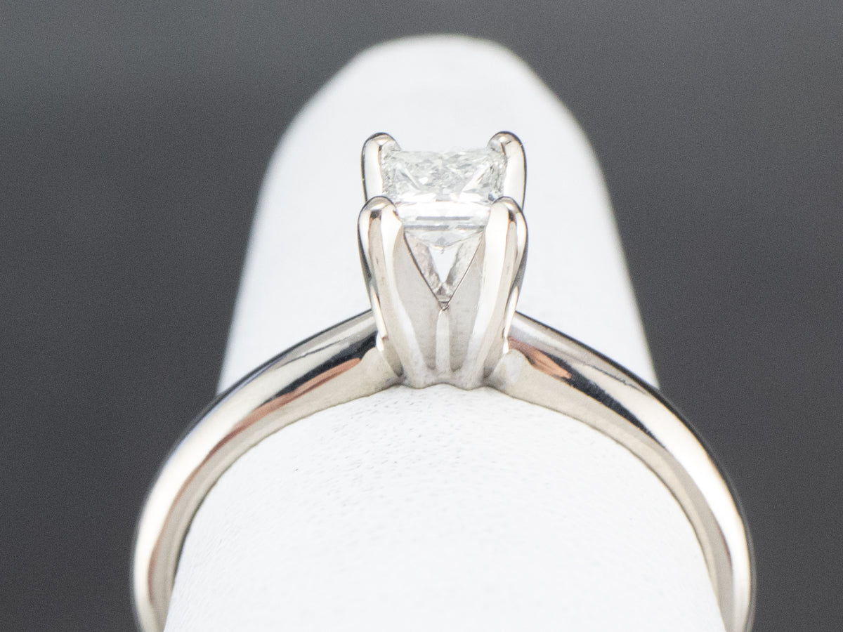 White Gold Princess Cut Diamond Engagement Ring