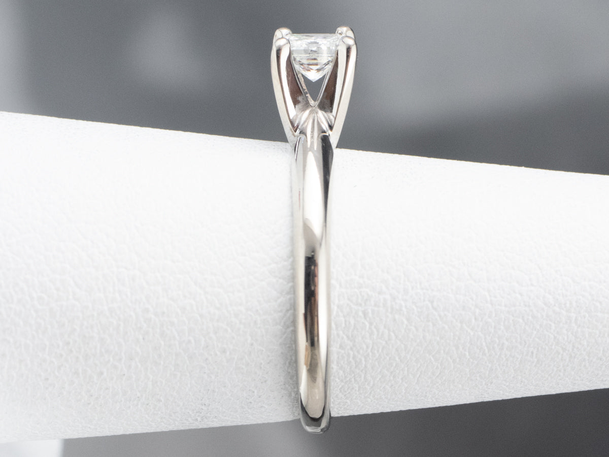 White Gold Princess Cut Diamond Engagement Ring