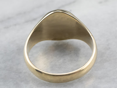 14K Gold Plain Unisex Signet Ring