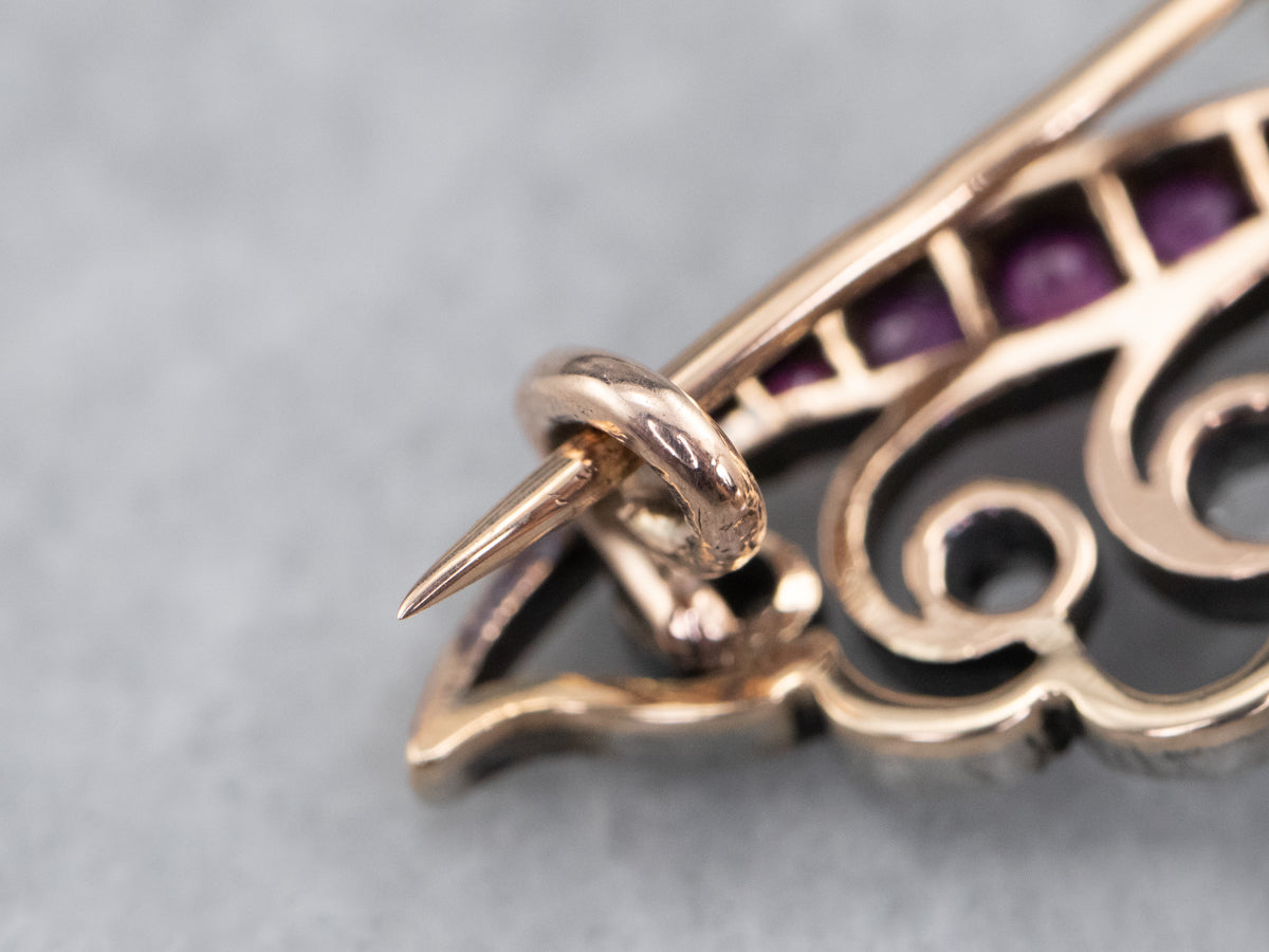Art Nouveau Gemstone Butterfly Brooch