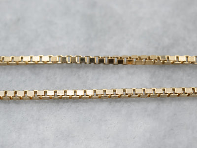 Yellow 14K Gold Box Chain Necklace
