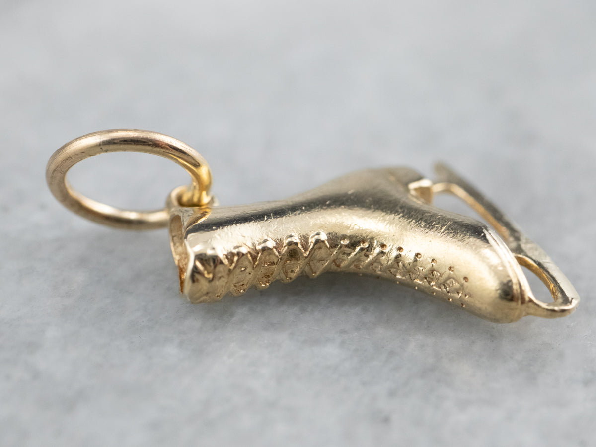 14K Gold Ice Skate Charm