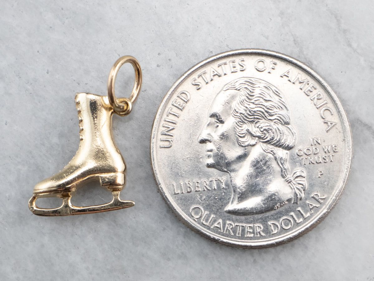 14K Gold Ice Skate Charm