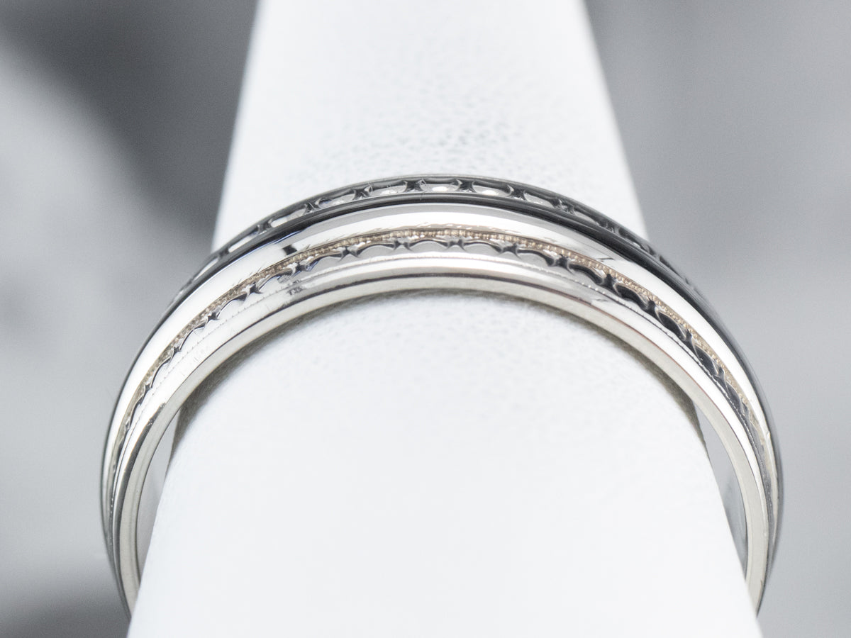 White Gold Pattern Band