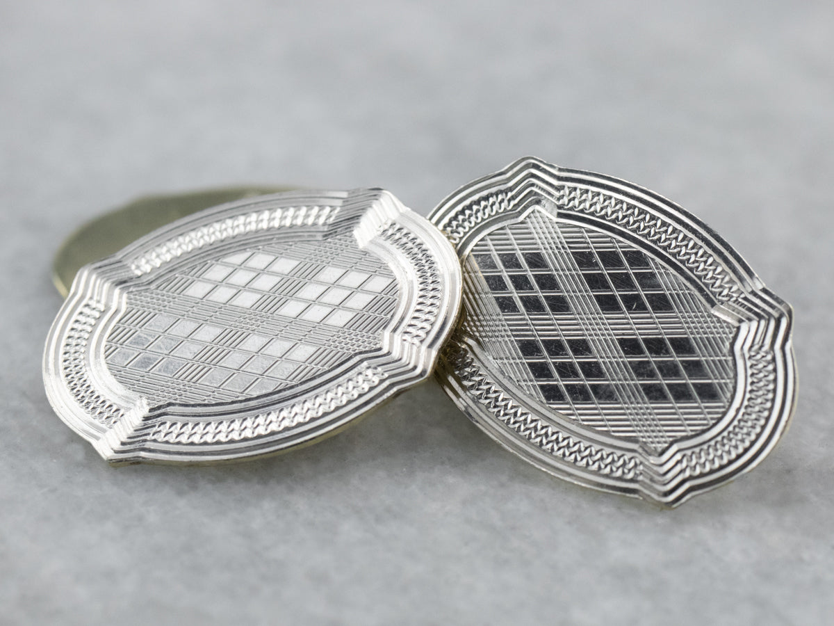 Art Deco Engraved Gold Cufflinks