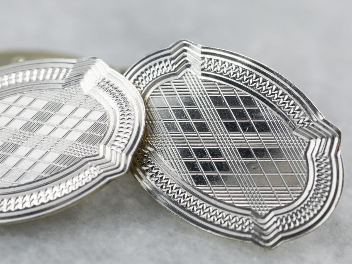 Art Deco Engraved Gold Cufflinks