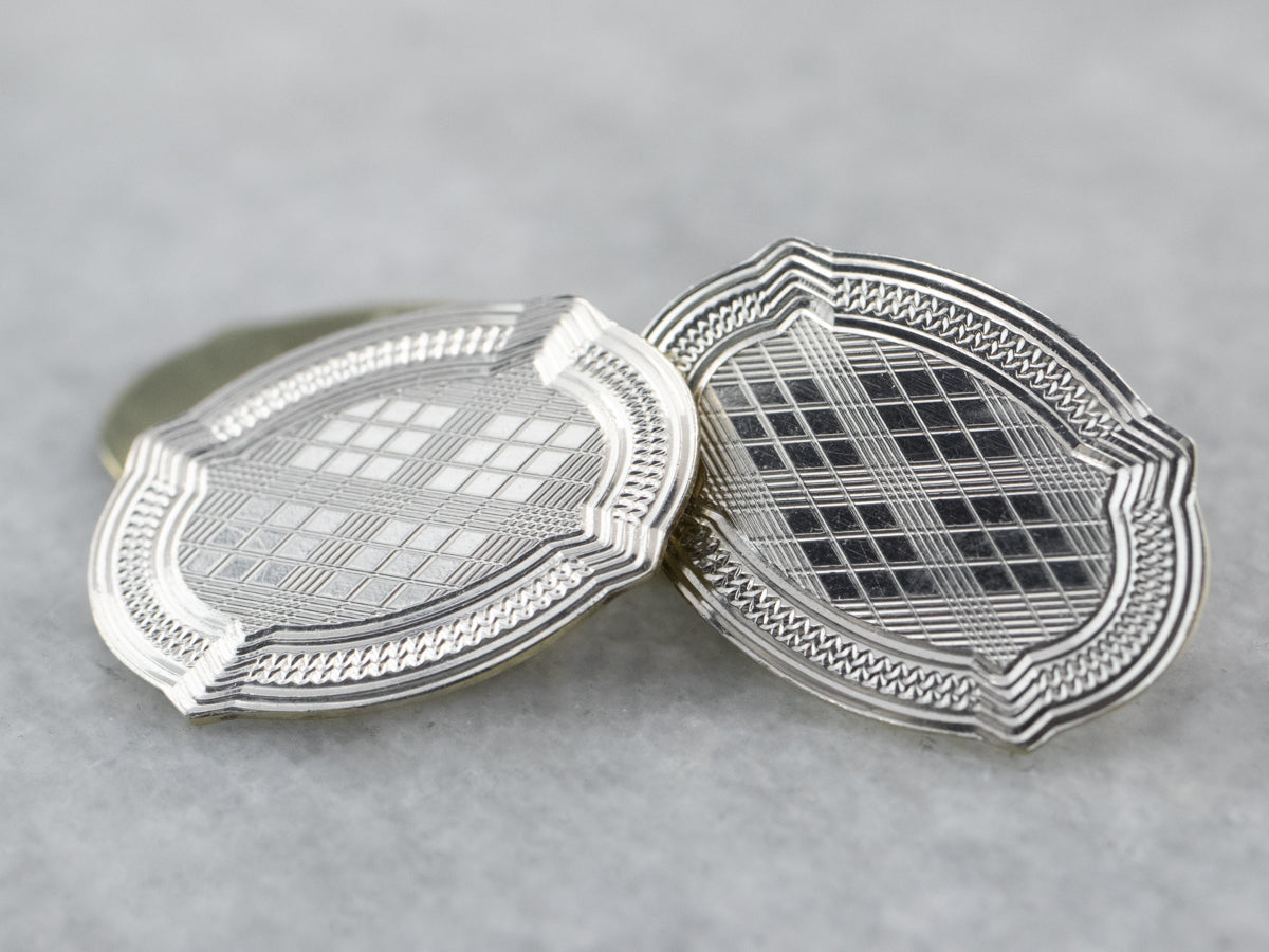 Art Deco Engraved Gold Cufflinks