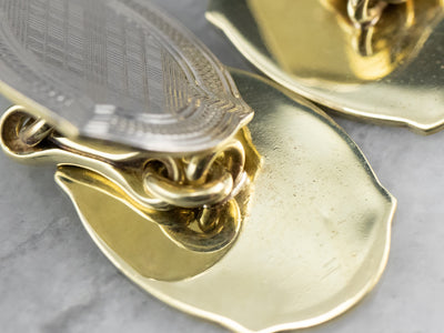 Art Deco Engraved Gold Cufflinks