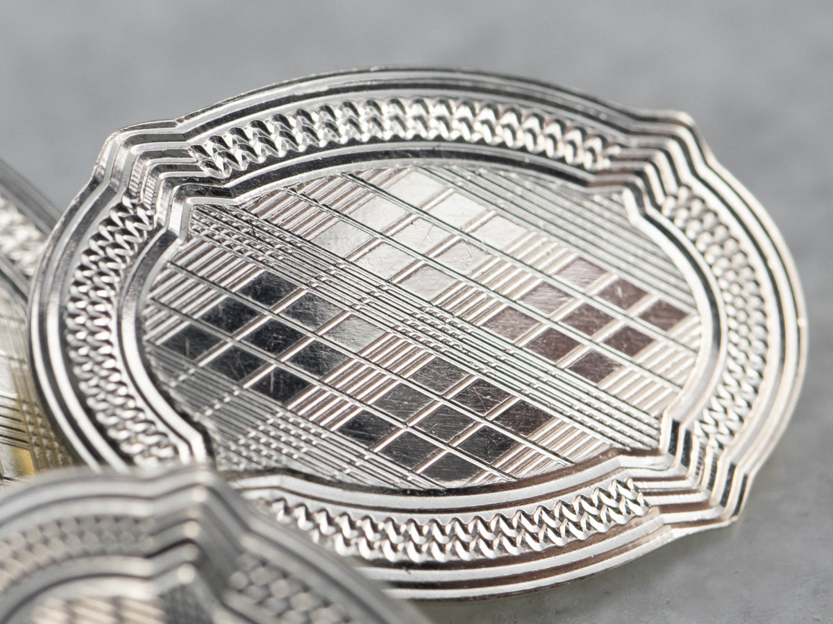 Art Deco Engraved Gold Cufflinks