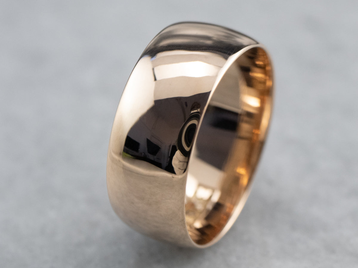 Antique Wide Rose Gold Band