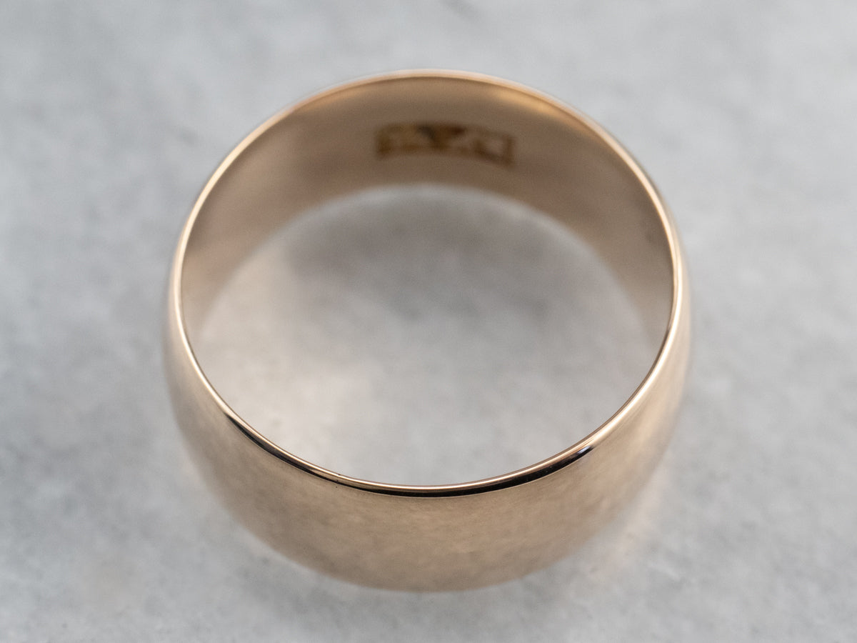 Antique Wide Rose Gold Band