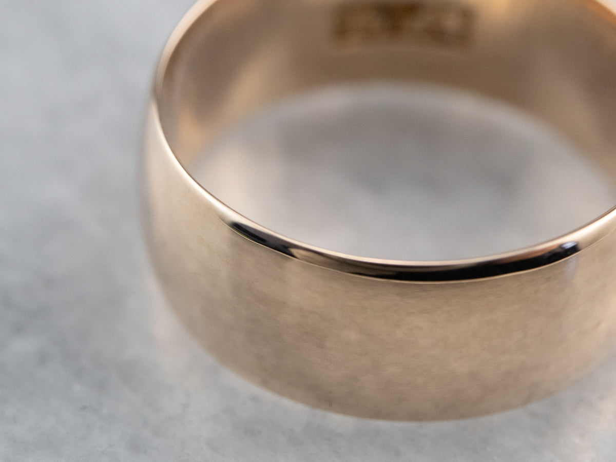 Antique Wide Rose Gold Band