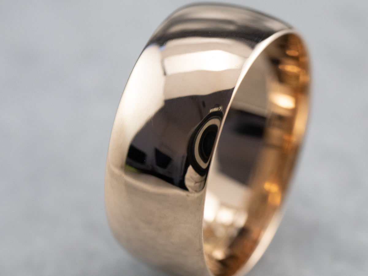 Antique Wide Rose Gold Band