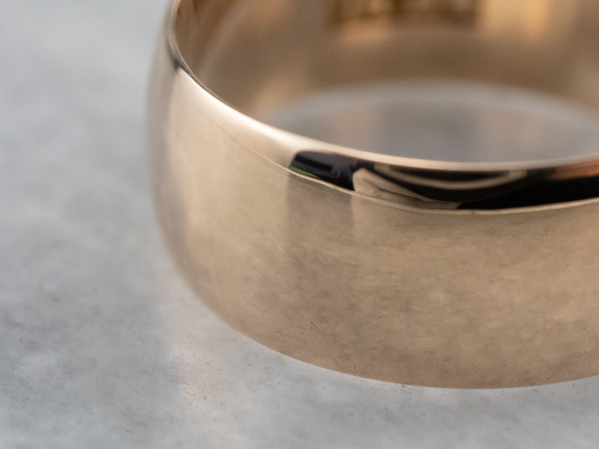 Antique Wide Rose Gold Band