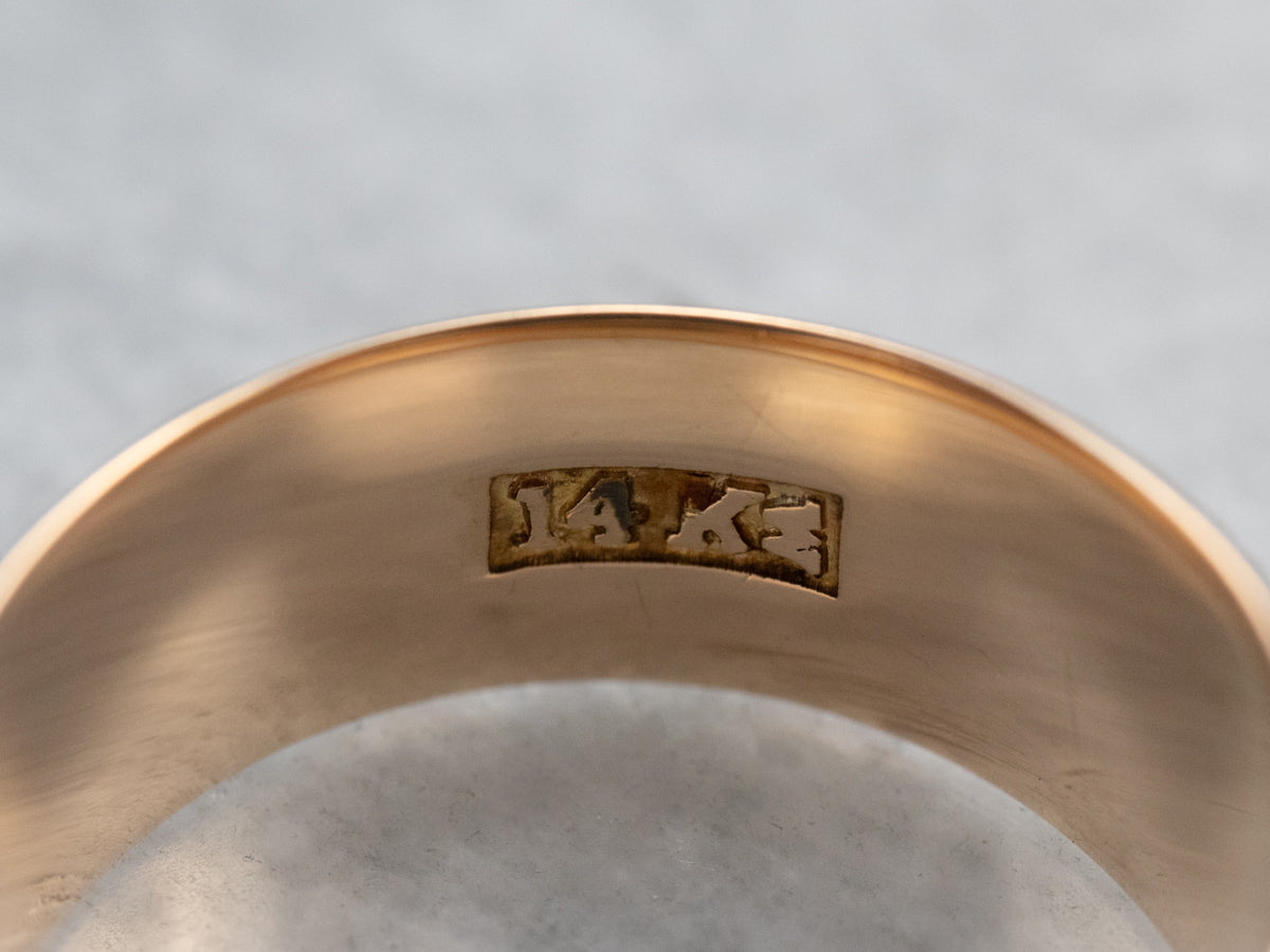 Antique Wide Rose Gold Band
