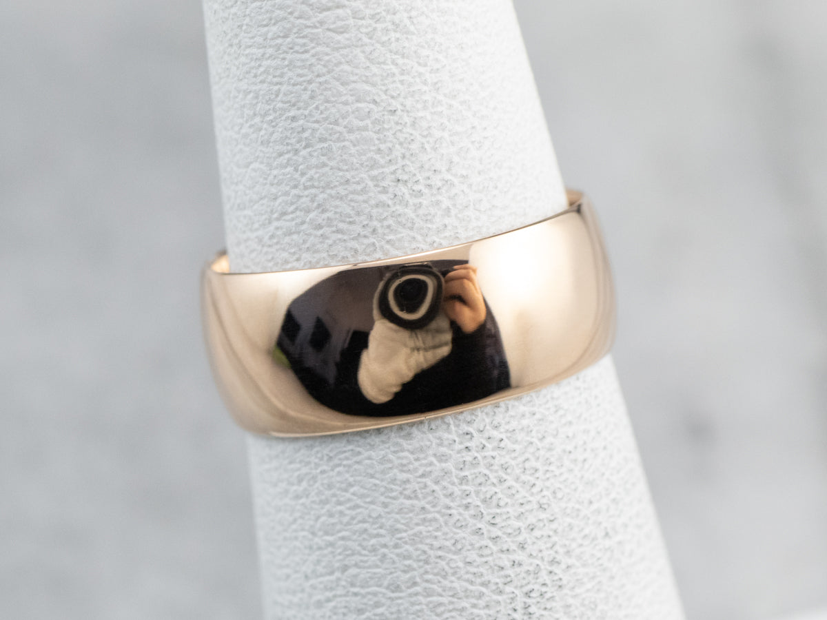 Antique Wide Rose Gold Band