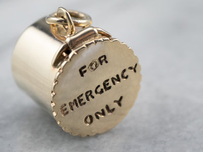 For Emergency Only Gold Charm