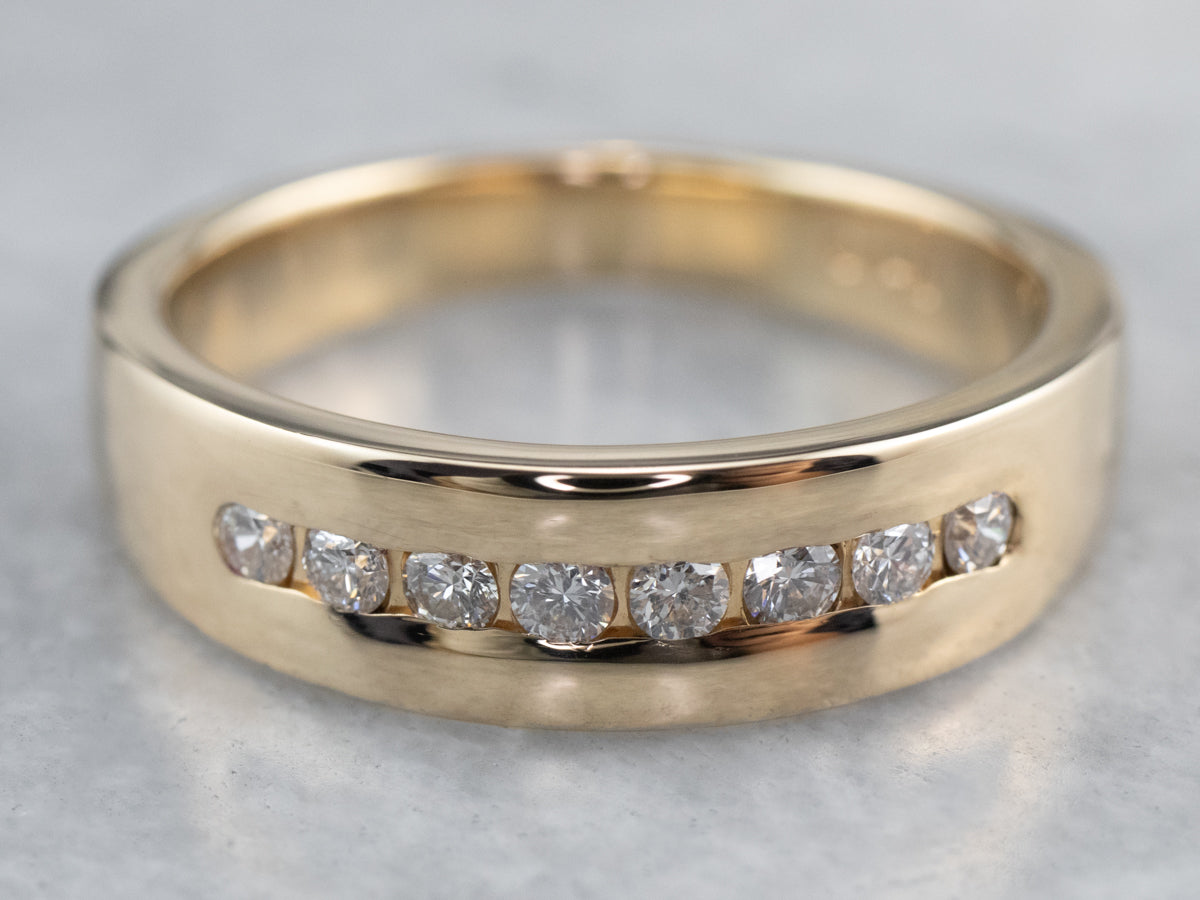 Channel Set Diamond Unisex Band