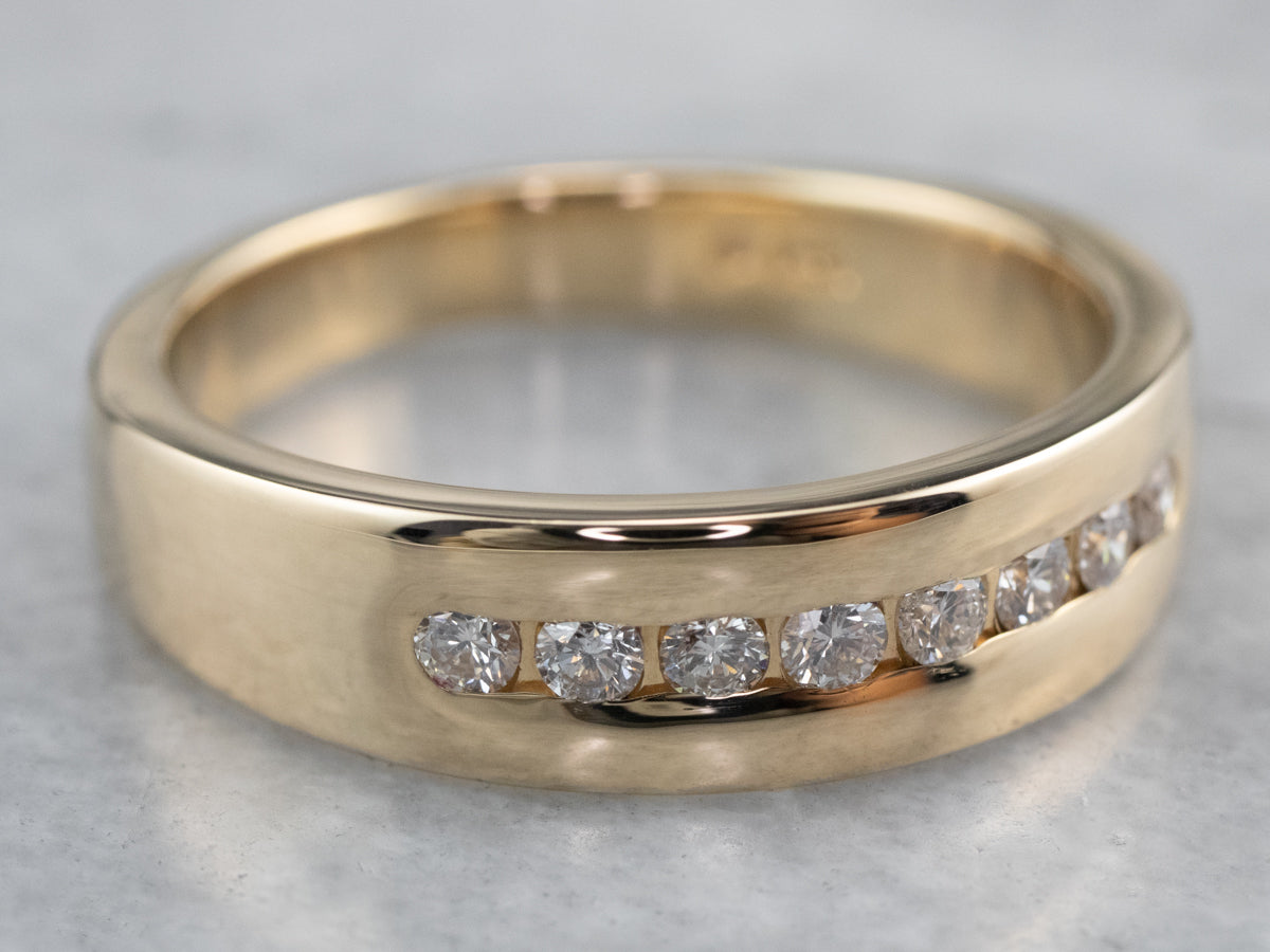 Channel Set Diamond Unisex Band