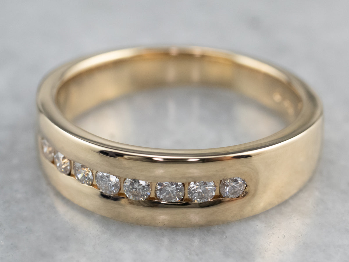 Channel Set Diamond Unisex Band