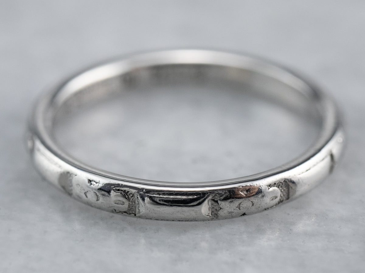 1930's Platinum Line Pattern Band