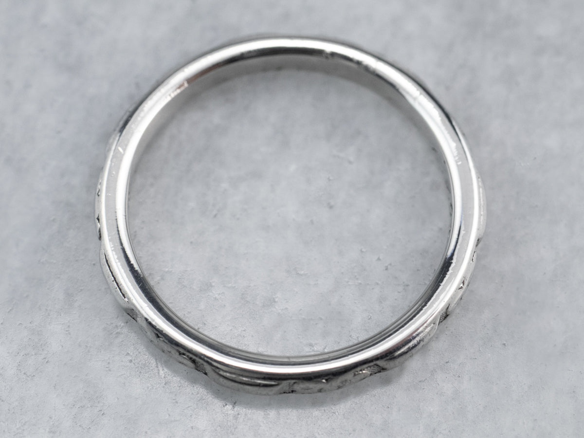 1930's Platinum Line Pattern Band